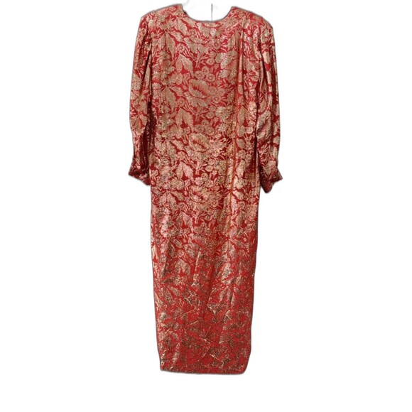 Victor Costa Vintage Women Formal Gown Long Sleeve Lined Pockets Vent Buttons L - Picture 12 of 12